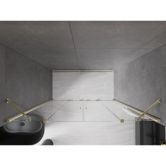 Mexen Velar Duo posuvné sprchové dveře 170 cm, průhledné, zlaté - 871-170-000-02-50