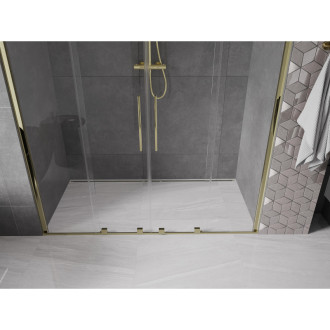 Mexen Velar Duo posuvné sprchové dveře 200 cm, průhledné, zlaté - 871-200-000-02-50