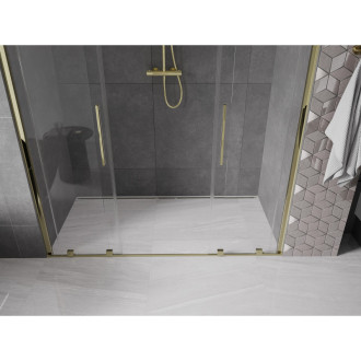 Mexen Velar Duo posuvné sprchové dveře 200 cm, průhledné, zlaté - 871-200-000-02-50