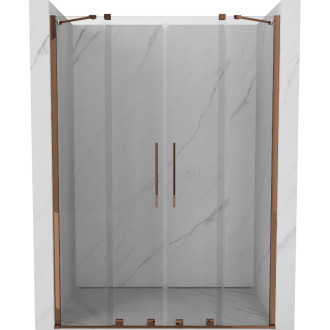 Mexen Velar Duo posuvné sprchové dveře 140 cm, transparent, růžové zlato 871-140-000-02-60