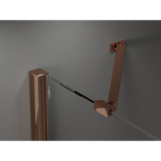 Mexen Velar Duo posuvné sprchové dveře 140 cm, transparent, růžové zlato 871-140-000-02-60