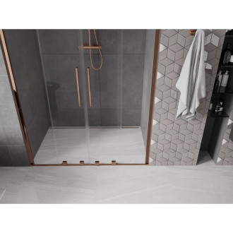 Mexen Velar Duo posuvné sprchové dveře 160 cm, transparent, růžové zlato 871-160-000-02-60