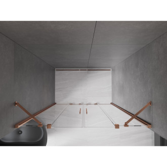 Mexen Velar Duo posuvné sprchové dveře 160 cm, transparent, růžové zlato 871-160-000-02-60