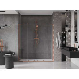 Mexen Velar Duo posuvné sprchové dveře 200 cm, transparent, růžové zlato 871-200-000-02-60