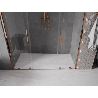 Mexen Velar Duo posuvné sprchové dveře 200 cm, transparent, růžové zlato 871-200-000-02-60
