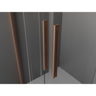 Mexen Velar Duo posuvné sprchové dveře 150 cm, transparent, broušená měď 871-150-000-02-65