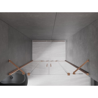 Mexen Velar Duo posuvné sprchové dveře 160 cm, transparent, broušená měď 871-160-000-02-65