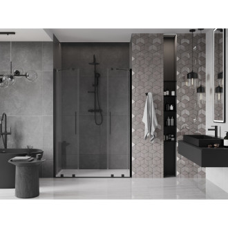 Mexen Velar Duo posuvné sprchové dveře 140 cm, průhledné, černé - 871-140-000-02-70