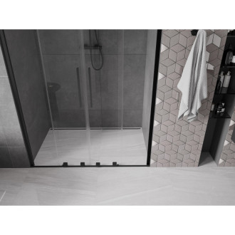 Mexen Velar Duo posuvné sprchové dveře 140 cm, průhledné, černé - 871-140-000-02-70
