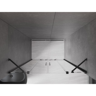 Mexen Velar Duo posuvné sprchové dveře 140 cm, průhledné, černé - 871-140-000-02-70