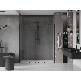 Mexen Velar Duo posuvné sprchové dveře 170 cm, průhledné, černé - 871-170-000-02-70