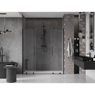 Mexen Velar Duo posuvné sprchové dveře 170 cm, průhledné, černé - 871-170-000-02-70