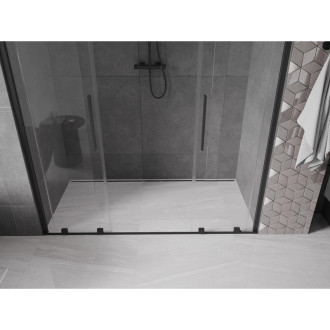 Mexen Velar Duo posuvné sprchové dveře 200 cm, průhledné, černé - 871-200-000-02-70