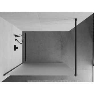 Sprchová stěna Mexen Kyoto 80 x 200 cm, mráz 8 mm, černá - 800-080-101-70-30