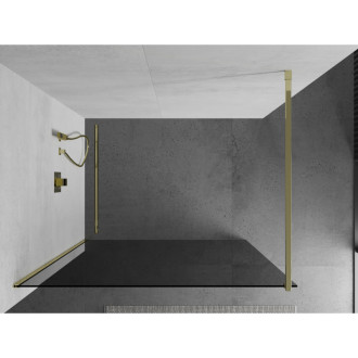 Sprchová stěna Mexen Kyoto 70 x 200 cm, grafit 8 mm, zlatá - 800-070-101-50-40