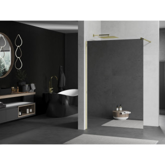 Mexen Kyoto sprchová stěna 70 x 200 cm, 8 mm zrcadlo, zlatá - 800-070-101-50-50