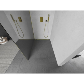 Mexen Kyoto sprchová stěna 70 x 200 cm, 8 mm zrcadlo, zlatá - 800-070-101-50-50