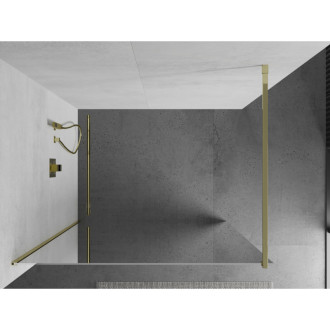Mexen Kyoto sprchová stěna 70 x 200 cm, 8 mm zrcadlo, zlatá - 800-070-101-50-50