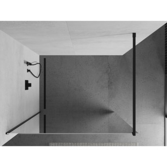 Sprchová stěna Mexen Kyoto 80 x 200 cm, 8 mm zrcadlo, černá - 800-080-101-70-50
