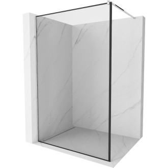 Mexen Kioto sprchová stěna 80x200 cm, transparent/černý vzor 8, chrom 800-080-101-01-70