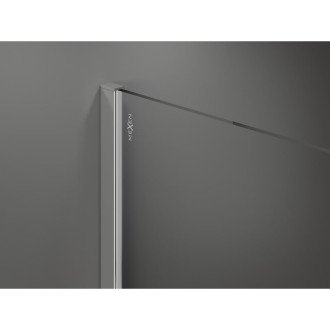Sprchová stěna Mexen Kioto 90x200 cm, transparent/černý vzor 8, chrom 800-090-101-01-70