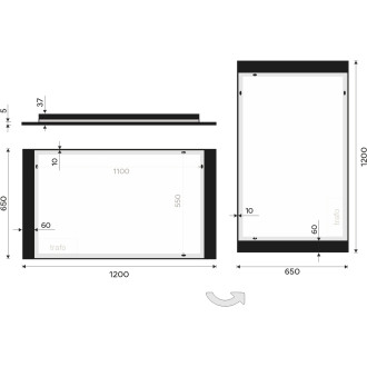 Nimco ZPC 41006-90 Černé LED zrcadlo 1200x650