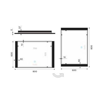 Nimco ZPC 41003V-90 Černé LED zrcadlo 800x600 s dotykovým senzorem