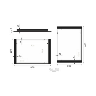 Nimco ZPC 41003-90 Černé LED zrcadlo 800x600