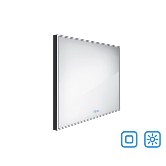 Nimco ZPC 13077VX-90 Černé LED zrcadlo 700x700 se dvěma dotykovými senzory