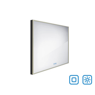 Nimco ZPC 13077VX-90 Černé LED zrcadlo 700x700 se dvěma dotykovými senzory