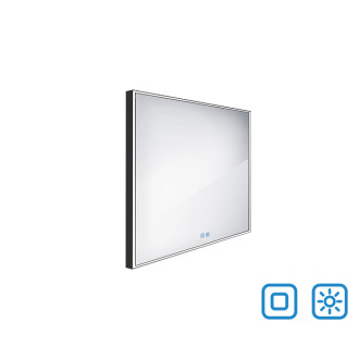 Nimco ZPC 13066VX-90 Černé LED zrcadlo 600x600 se dvěma dotykovými senzory