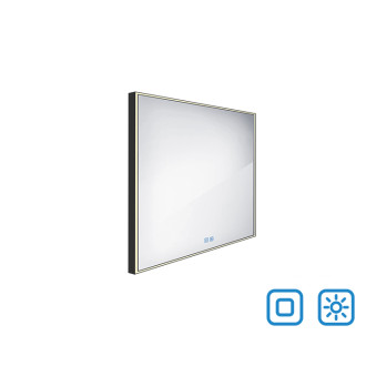 Nimco ZPC 13066VX-90 Černé LED zrcadlo 600x600 se dvěma dotykovými senzory