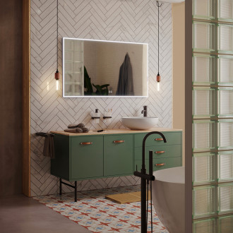 Nimco ZPC 13003VX-90 Černé LED zrcadlo 800x700 se dvěma dotykovými senzory