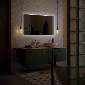 Nimco ZPC 13003VX-90 Černé LED zrcadlo 800x700 se dvěma dotykovými senzory