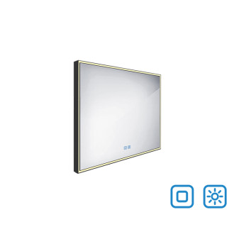 Nimco ZPC 13003VX-90 Černé LED zrcadlo 800x700 se dvěma dotykovými senzory