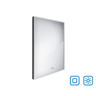 Nimco ZPC 13002VX-90 Černé LED zrcadlo 600x800 se dvěma dotykovými senzory