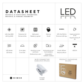 Nimco ZPC 13002-90 Černé LED zrcadlo 600x800