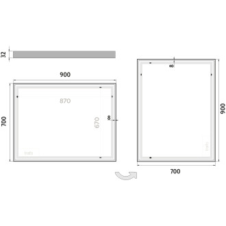 Nimco ZP 13019 LED zrcadlo 900x700
