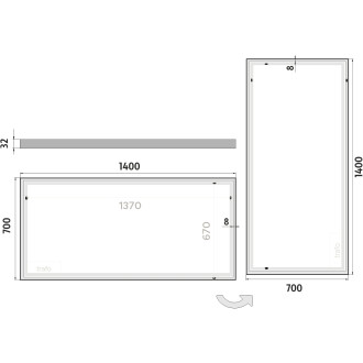 Nimco ZP 13008 LED zrcadlo 1400x700