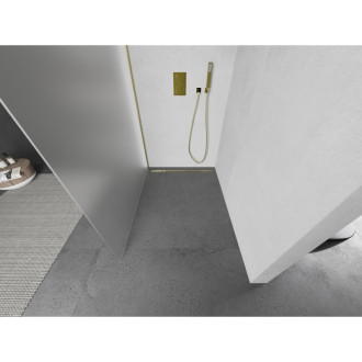 Mexen Kyoto Walk-in sprchová stěna 130 x 200 cm, mráz 8 mm, zlatá - 800-130-101-50-30
