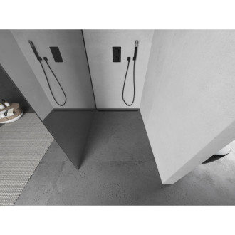 Mexen Kyoto Walk-in sprchová stěna 130 x 200 cm, 8 mm zrcadlo, černá - 800-130-101-70-50
