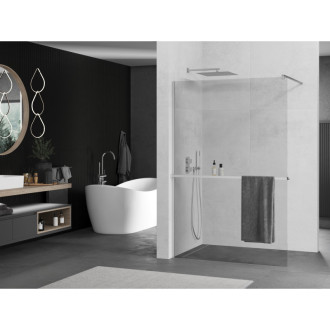 Mexen KIOTO+ zástěna Walk-in s policí a držákem 70x200, 8 transp., chrom 800-070-121-01-00