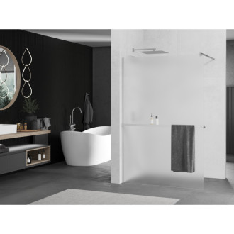 Mexen KIOTO+ zástěna Walk-in s policí a držákem 90x200 cm, mráz 8, chrom 800-090-121-01-30