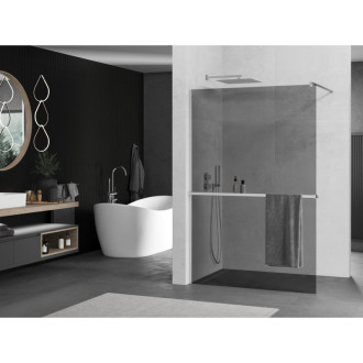 Mexen KIOTO+ zástěna Walk-in s policí a držákem 100x200, grafit 8, chrom 800-100-121-01-40
