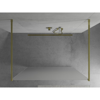 Mexen Kyoto volně stojící sprchová stěna 100 x 200 cm, mráz 8 mm, zlatá 800-100-002-50-30