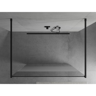 Mexen Kioto volně stojící sprchová stěna 100x200, transp./frost 8, černá 800-100-002-70-35