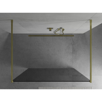 Mexen Kyoto volně stojící sprchová stěna 120 x 200 cm, grafit, zlatá - 800-120-002-50-40
