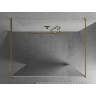 Mexen Kyoto volně stojící sprchová stěna 100 x 200 cm, zrcadlo, zlatá - 800-100-002-50-50
