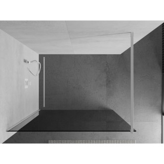 Mexen Kyoto sprchová stěna 80 x 200 cm, grafit 8 mm, bílá - 800-080-101-20-40