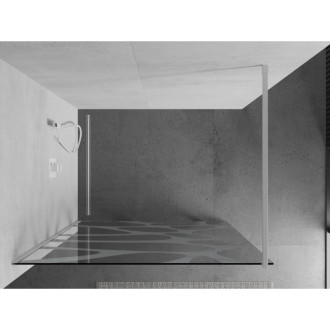 Mexen Kioto sprchová stěna 100x200 cm, transparent/bílý vzor 8, bílá 800-100-101-20-97
